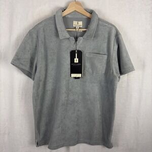 Scott James Men's Large Terry Cloth Green Balsam Short Sleeve Polo Shirt NWT